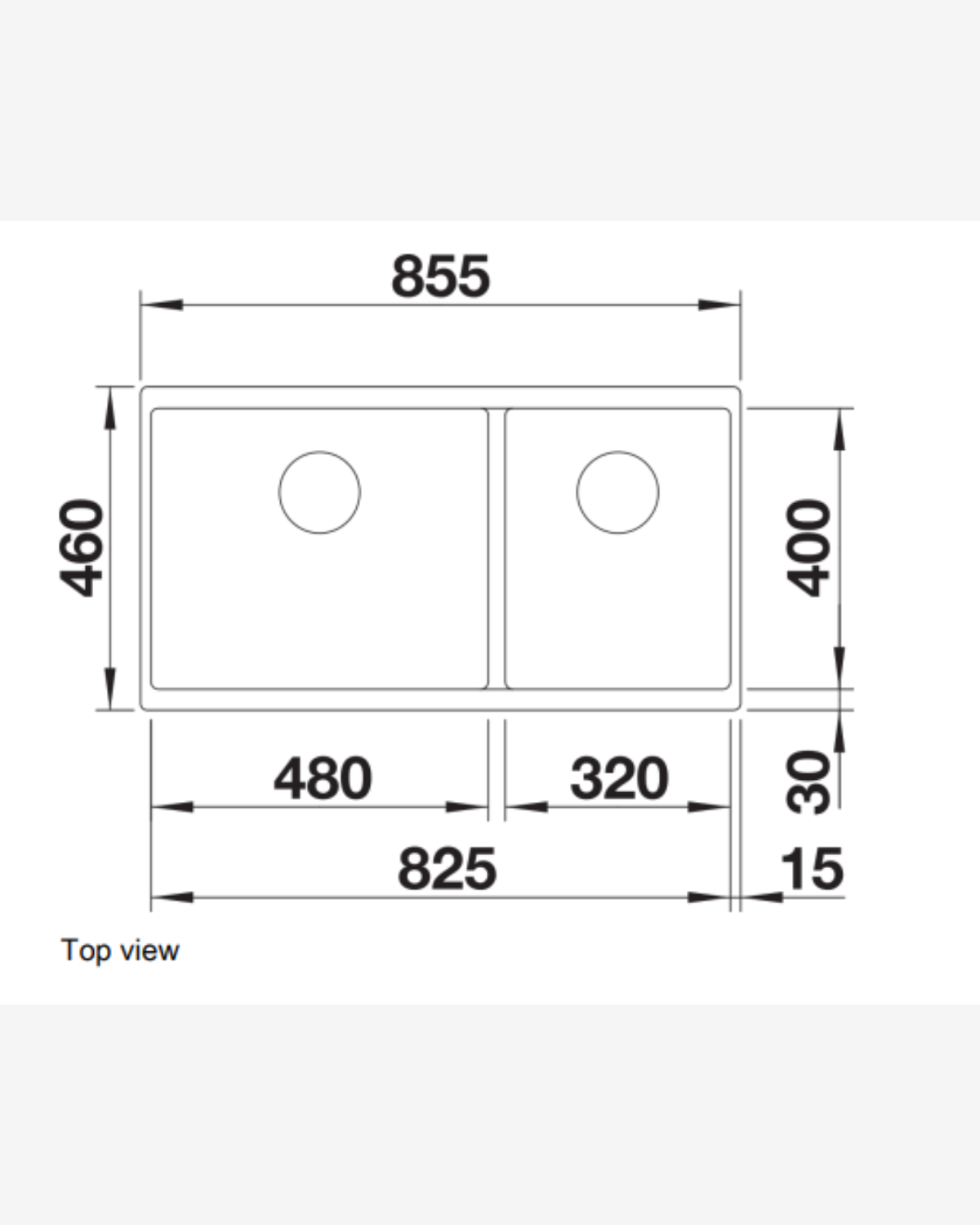 Blanco Subline 2 Bowl Undermount Kitchen Sink 480/320- ULH SG - Black 525993