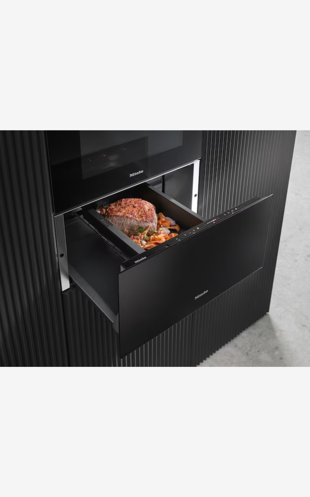 Miele Handleless Gourmet Warming Drawer | Clean Steel ESW7020