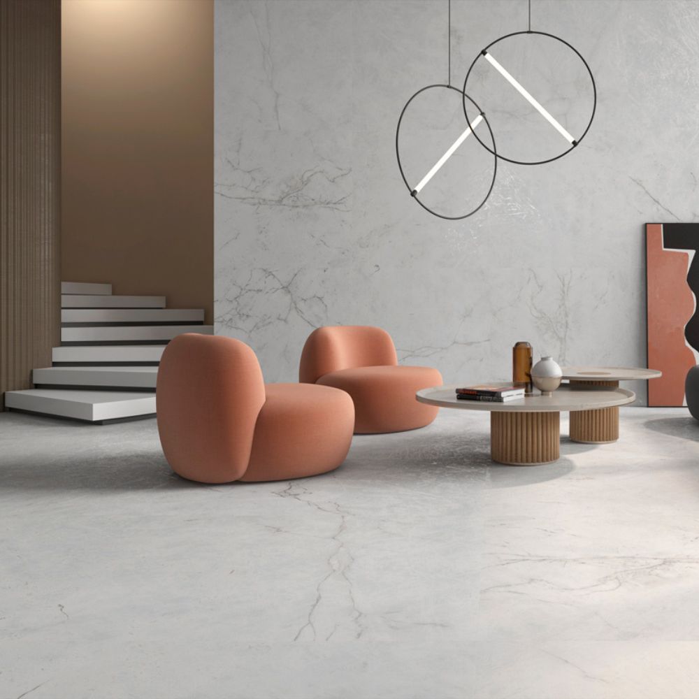 Arco White Marble Tile Lifestyle