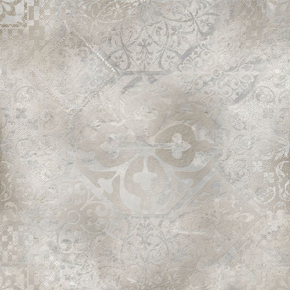 District Decor 60 x 60cm polished grey patterned tile swatch