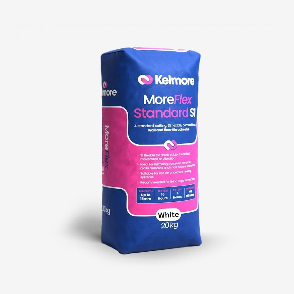 Kelmore MoreFlex Standard S1 White Wall & Floor Tile Adhesive