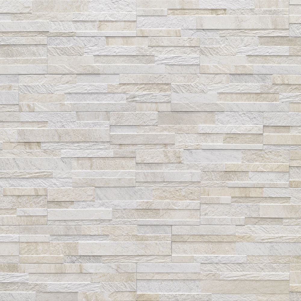 Kube WHite Stone Effect Mosaic Tile 15 x 61cm wall Swatch