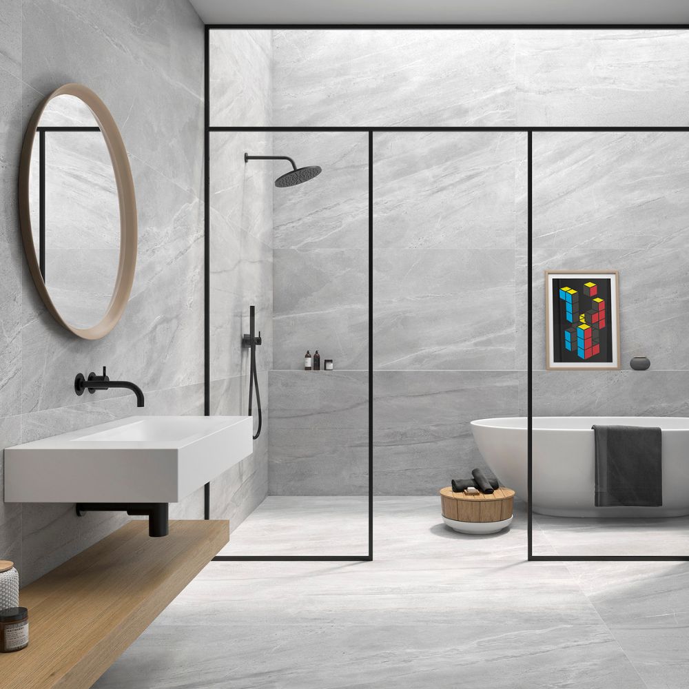 Lavica Stone Perla 60 x 120cm 20mm Anti Slip Porcelain Tile Bathroom 