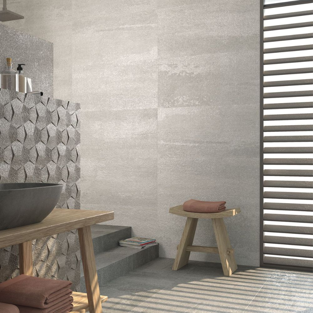 Mullic Ceniza 45 x 90cm Stone Effect Tile Bathroom