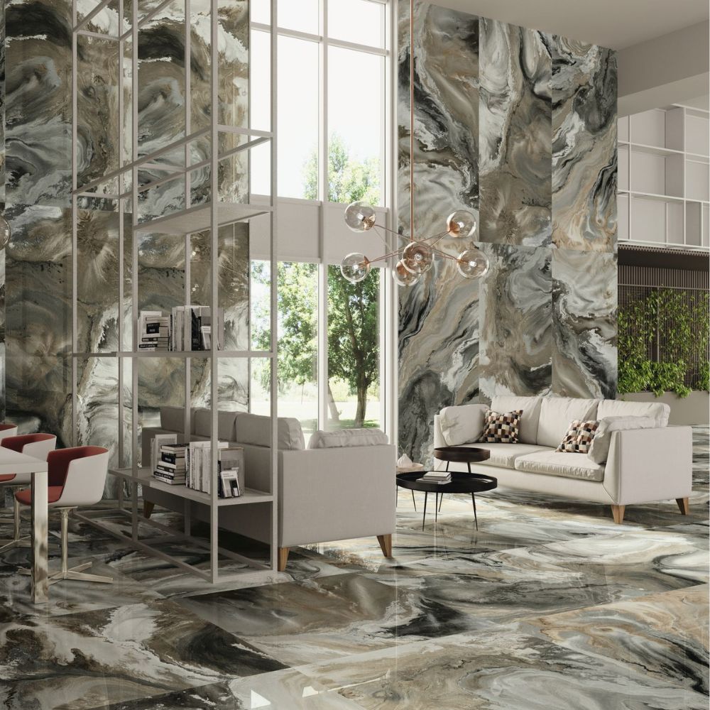 Nature Hive Bron Pulido Onyx Effect Tile Living Room