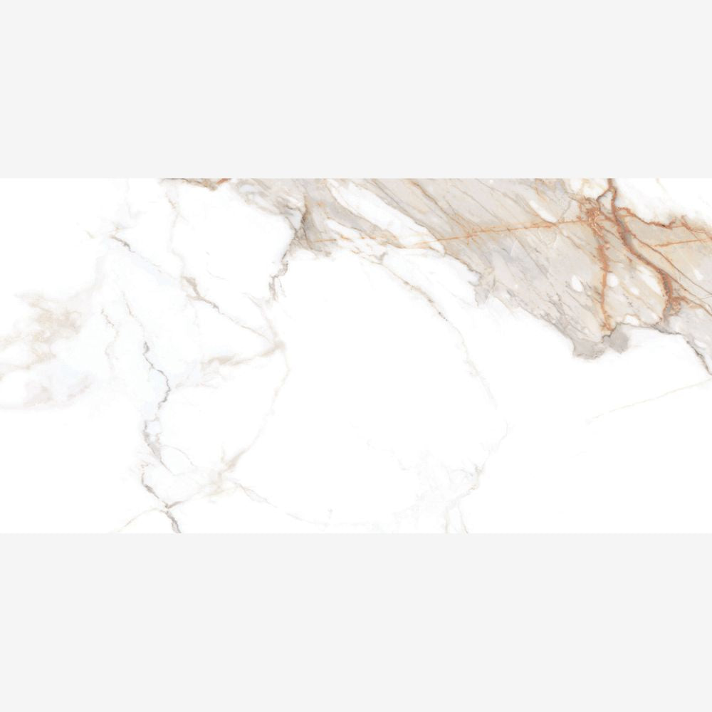 Pacco Gold White Marble Effect Tile 60 x 120cm Swatch