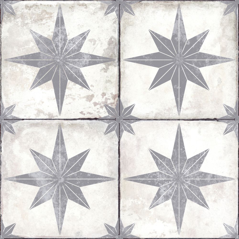 Pav Star Grey 45 x 45cm Patterned Tile Swatch