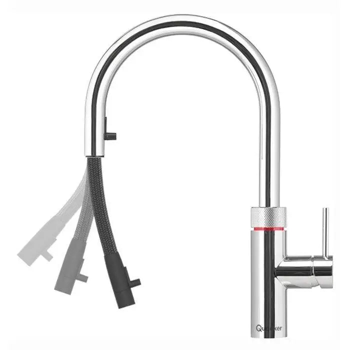 Quooker 3 in 1 Boiling Tap PRO3 Flex Polished Chrome Finish 3XCHR