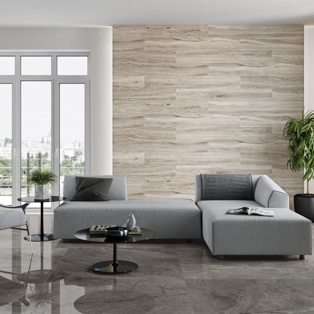 Roveria Wood Effect Porcelain TIle Desert Living Room