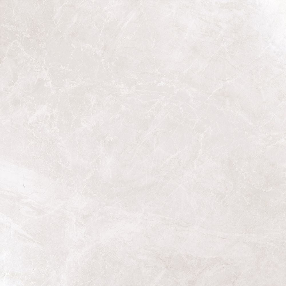 Sedosa Blanco White Polished Concrete Stone Effect Porcelain Rectified Tile 79 x 79cm Swatch