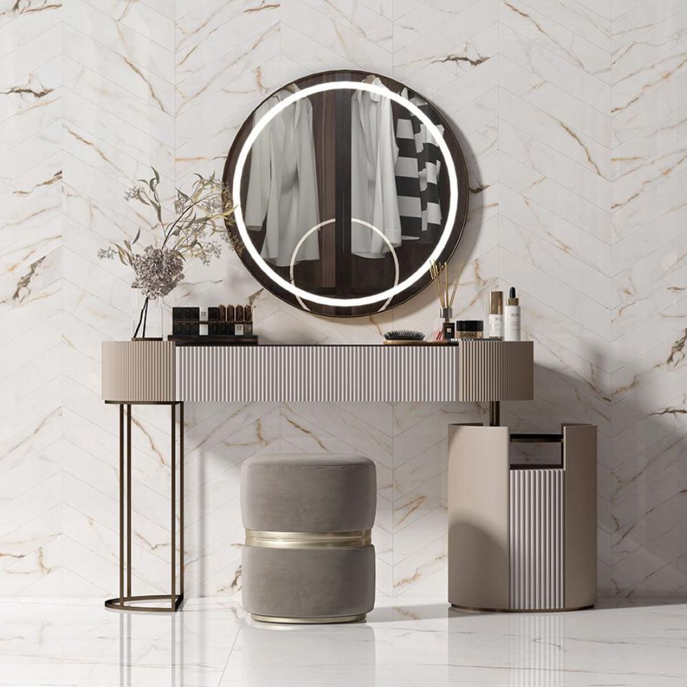 Toronto m dorado marble effect chevron tile 8 x 40cm bathroom