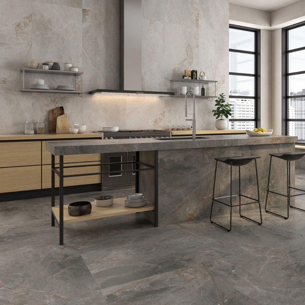 Tuscani Gris Matt Tile 60 x 120cm Kitchen