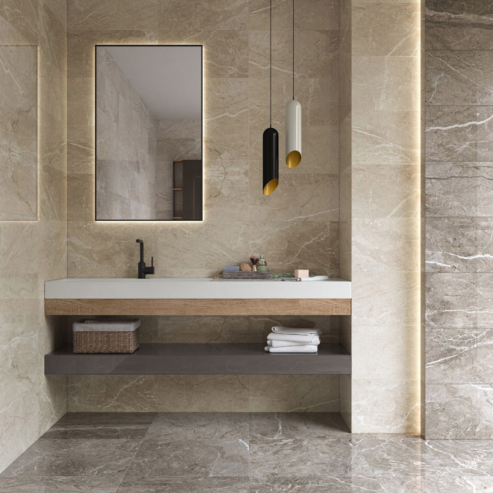 Berlin Stone Effect Ceramic Tile 30 x 60cm - ROCCIA Outlet