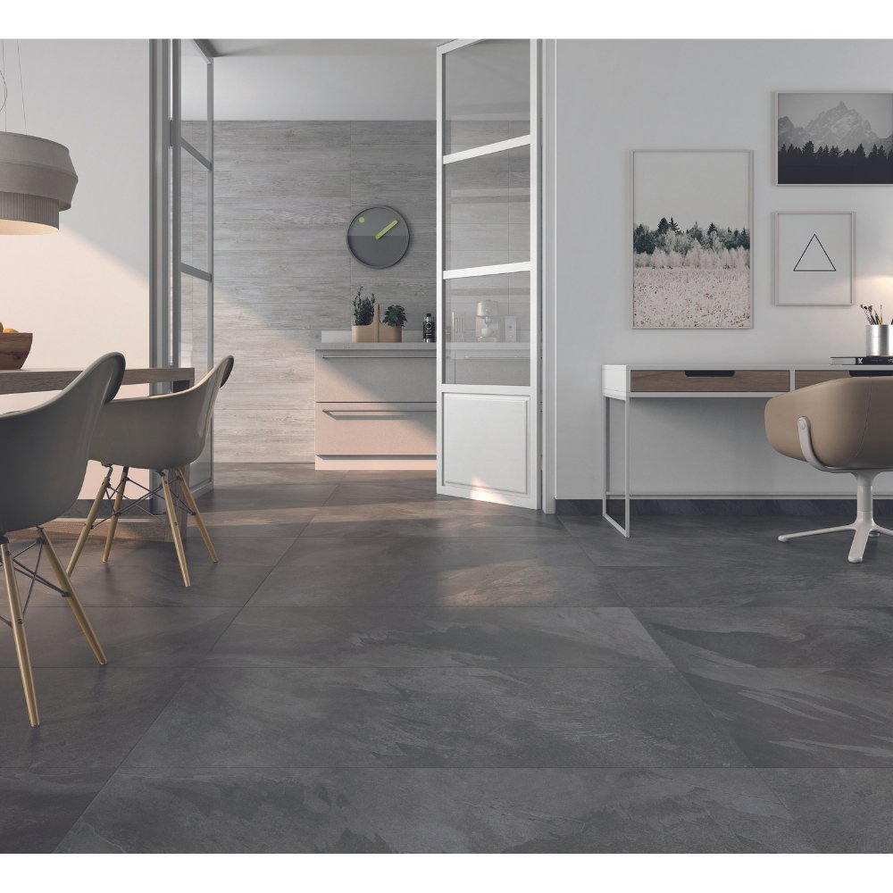 Quarry-Slate Silver Porcelain Indoor Store Effect Matt Wall & Floor Tile 30x60 - ROCCIA Outlet