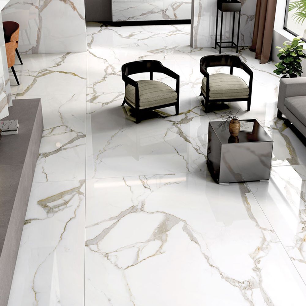 Roman White Marble Polished Porcelain Tile - ROCCIA Outlet