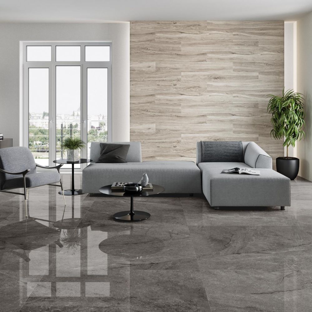 Wembley Polished Stone Effect Porcelain Tile 30 x 60cm - ROCCIA Outlet